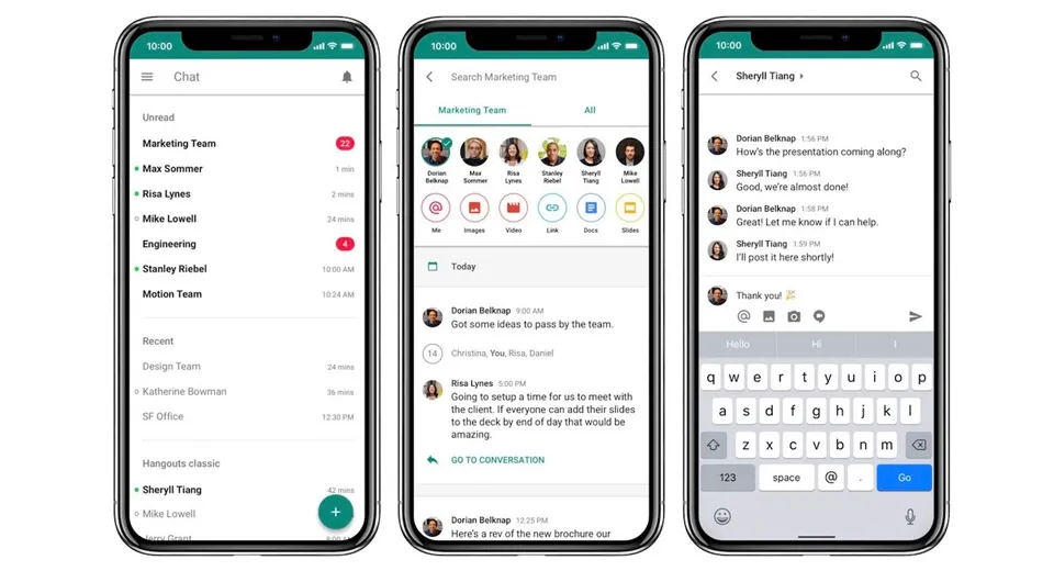 The Google Hangouts app and other GSuite mobile apps